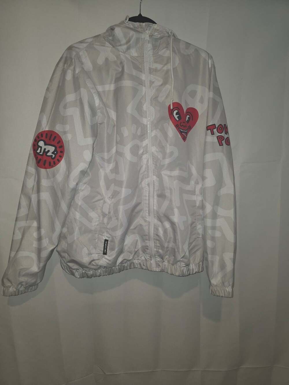 Members Only Keith Haring Tokyo Pop White Windbreaker Jacket Medium NWOT